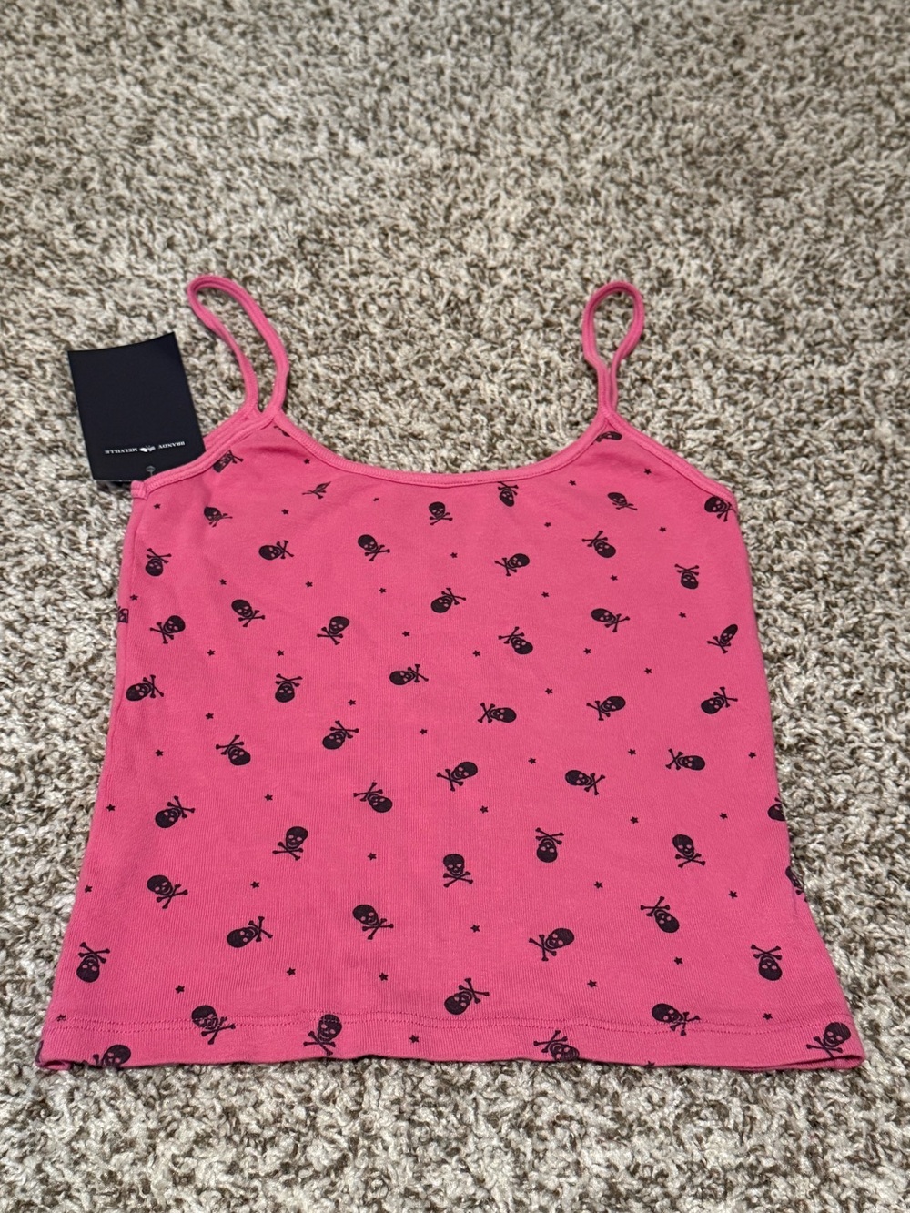 NWT | Brandy Melville Skylar Skulls & Stars Tank Top | One Size | Made in Italy